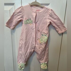 Little Me Pink and Green Footed One Piece Size: 3m